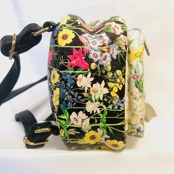 Betsey Johnson Mini Floral Puppy Dog Back Pack-Pink/Black/Gold Mix-Adjustable ST - Picture 11 of 16